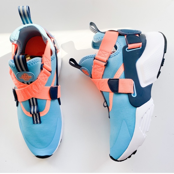 Nike Huarache City blue and orange straps run 7Y - Picture 4 of 12